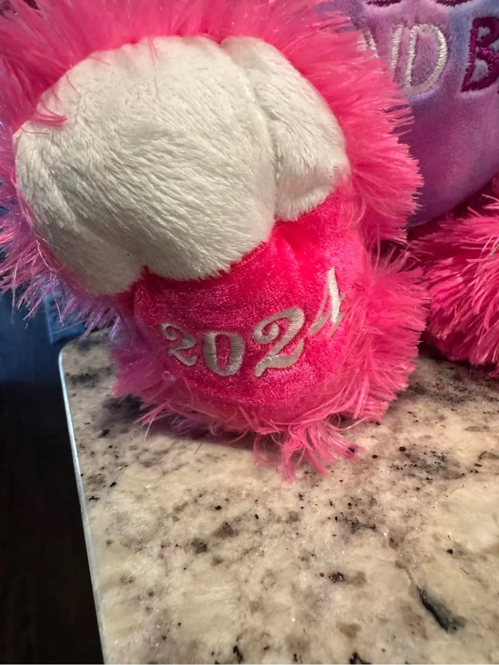 Plush Pink Teddy Bear Holding Heart Pillow – I Love You